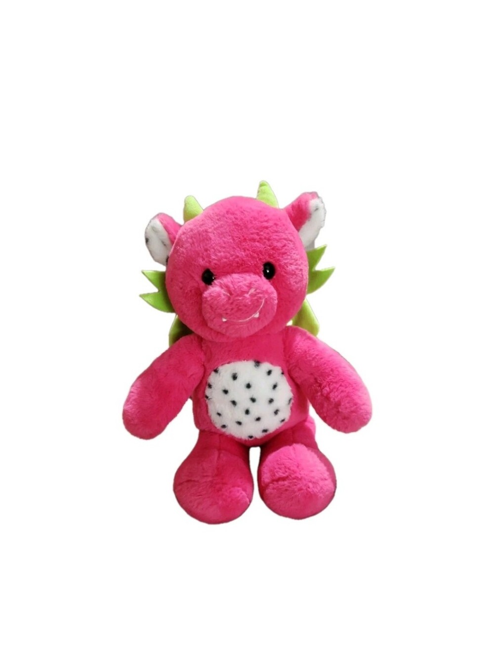Build A Bear Dragon Fruit Plush Pink Green Wings 16"